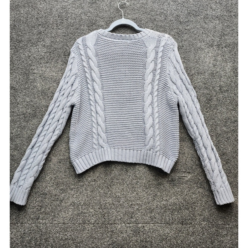 NWT BRIT.NY Women Cable Knit Cotton Sweater Preppy Coastal Nautical Large Top - Picture 9 of 10